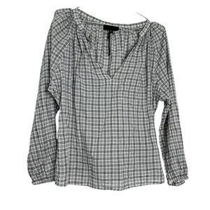 Nili Lotan Black and White Plaid Top